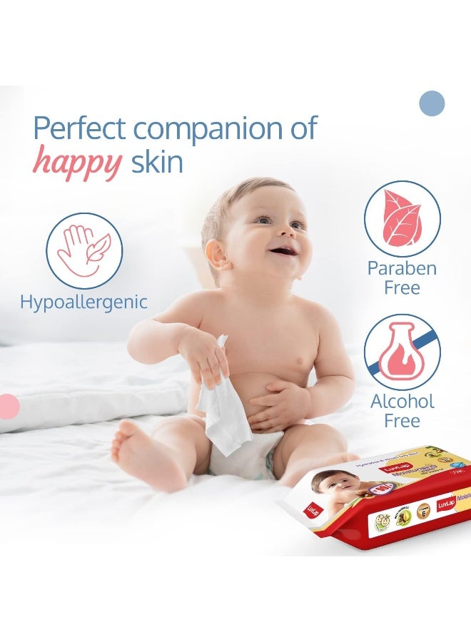 Luvlap Luv Lap Moisturising Wet Wipes without Lid For Baby Skin  72 Wipes, pack of 6 - Image 4