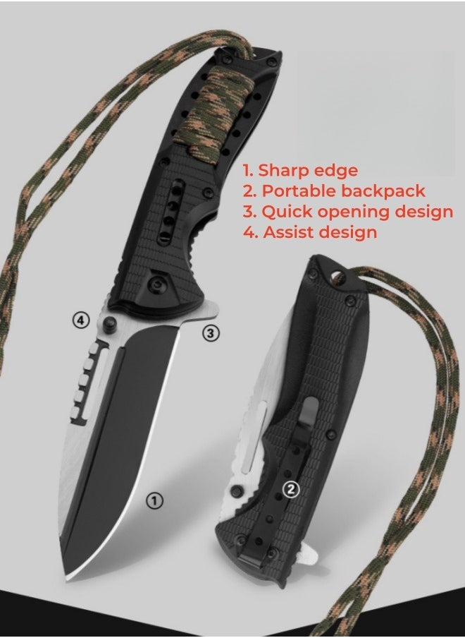 Browning الفولاذ المقاوم للصدأ التخييم في الهواء الطلق سكين للفرد، مريحة ومتعددة الوظائف سكين جيب البقاء على قيد الحياة  - Image 5