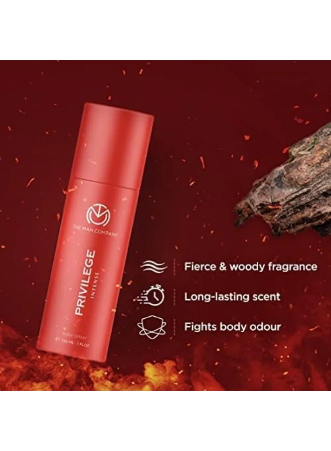 The Man Company  Privilege Intense Deodorant For Men, Premium Body Spray, Long-Lasting Fragrance, Perfect Deo For Everyday Use, 150 ML for Men | Best Price UAE