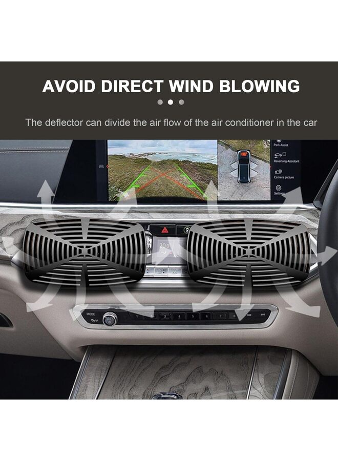 قطعتان من عاكس مكيف هواء السيارة القابل للفصل، عاكس هواء السيارة، عاكس الرياح، ملحقات منفذ هواء السيارة القابل للتعديل، مربع أساسي للسيارة من الداخل (صغير) - Image 2