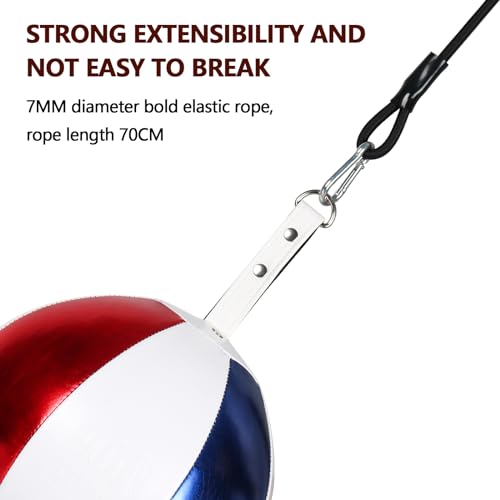 InnoLife Double End Punching Ball Striking Punching Bag Kit, Speed Striking Reflex Kit with Bungee Cords Perfect for Reaction, Agility, and Hand Eye Coordination Training (Blue & White & Red) - Image 5