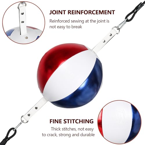 InnoLife Double End Punching Ball Striking Punching Bag Kit, Speed Striking Reflex Kit with Bungee Cords Perfect for Reaction, Agility, and Hand Eye Coordination Training (Blue & White & Red) - Image 4