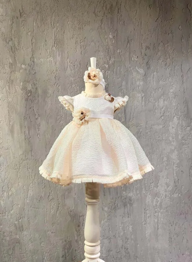 فيا بامبينو Baby Ivory Dress | فستان للاطفال باللون الايفوري