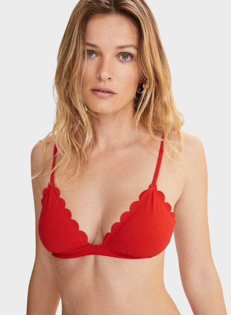 MANGO Plunge Neck Bikini Top