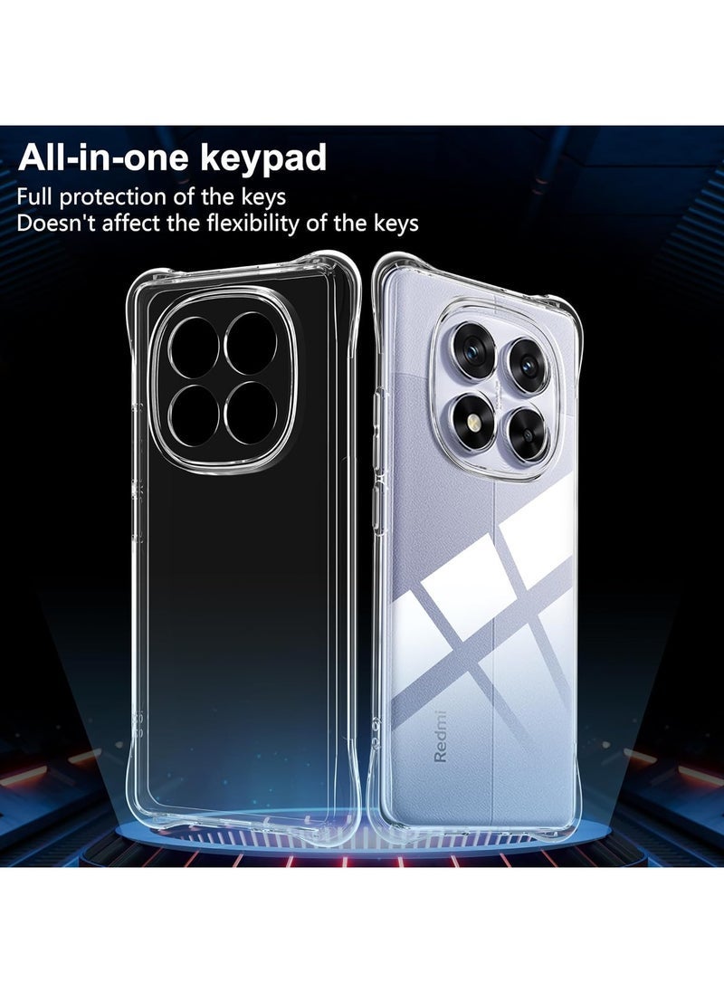 ELTRAZONE Redmi Note 14 Pro 5G Case with Screen Protector (2-Pack) 6.67 inches [Black Edge 3D Full Cover Tempered Glass], Four-Corner airbag Transparent TPU Flexible Case(Not for 4G) - Image 2