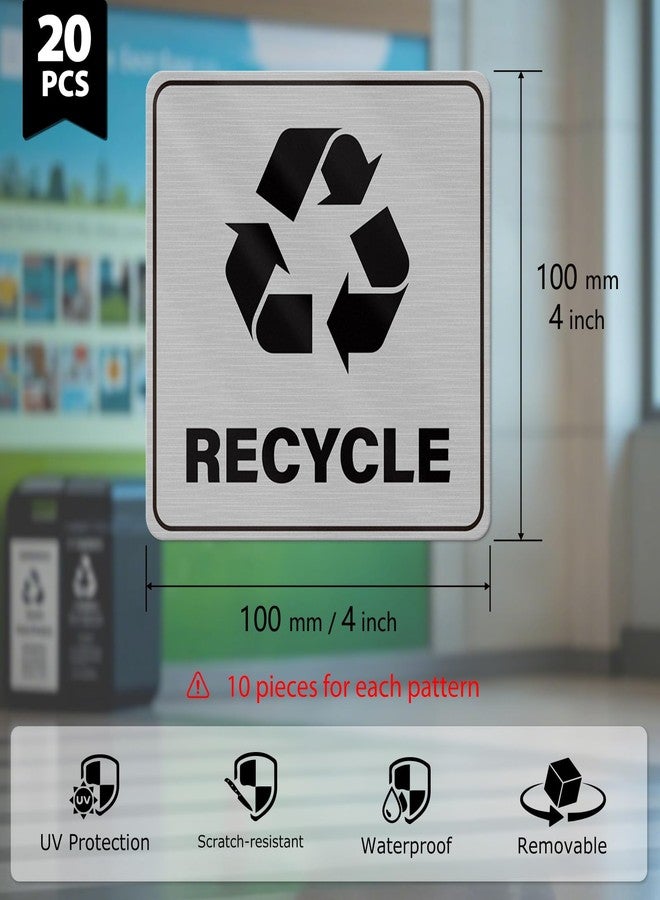 YIKIADA 20 Pack Trash and Recycle Stickers for Trash Bins 4 × 4 Inch Vinyl - Image 2