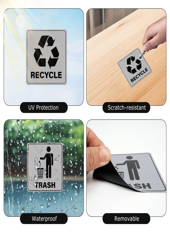YIKIADA 20 Pack Trash and Recycle Stickers for Trash Bins 4 × 4 Inch Vinyl - Image 5
