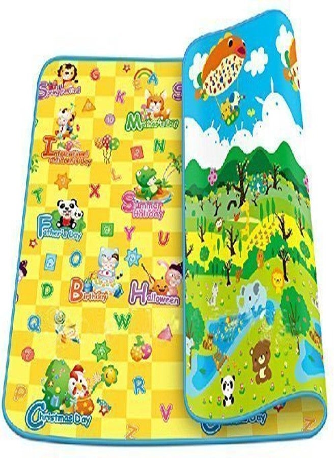 Vroxy Baby Play Crawl Floor Mat for Kids Picnic School Home with Zip Bag to Carry|| Waterproof Double Side Mat for Baby Playing Area (RandomColor) (Large) - Image 3