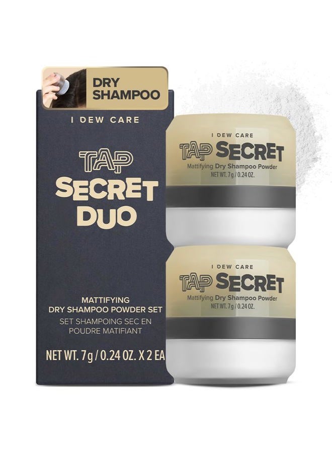 I DEW CARE Biotin Clarifying Dry Shampoo - Tap Secret Original Duo Set | Strengthening & Volumizing, Powder Type, Refillable, Travel size, Non-aerosol, Korean Ginseng, Stocking Stuffers, 0.26 Oz * 2ea - Image 1