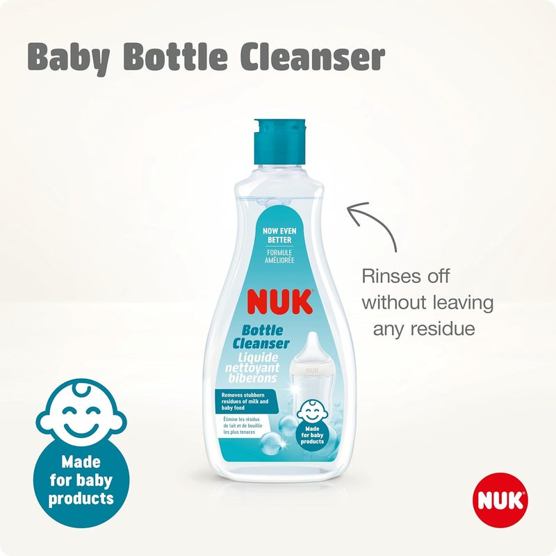 NUK Baby Bottle Cleanser | 500 ml | Ideal for Cleaning Baby Bottles, Teats & Accessories | Fragrance Free | pH Neutral | 100% Recycled Bottle - Image 4