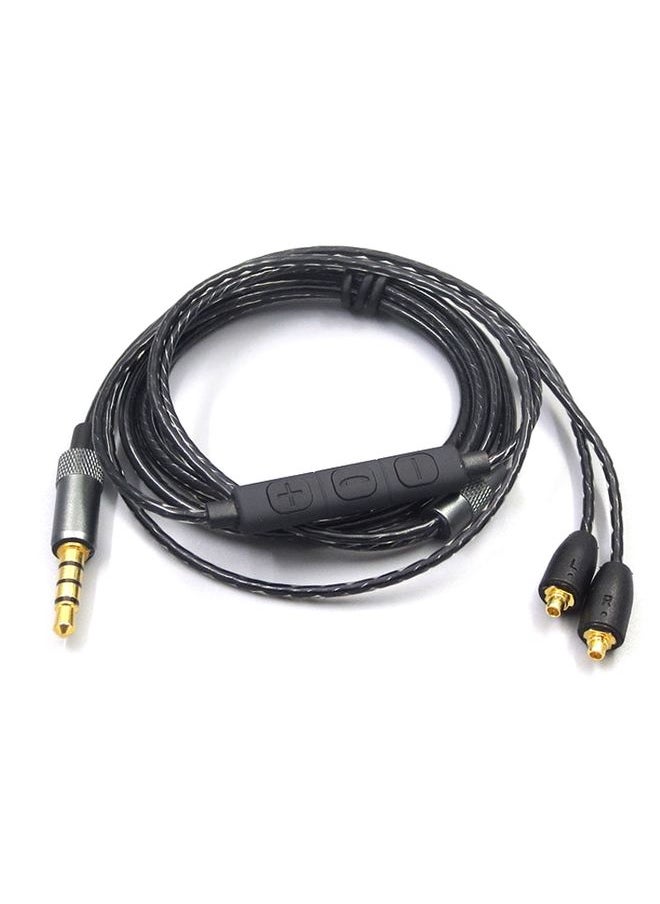 BURAQ 1.2m For Shure MMCX / SE215 / SE535 / SE846 / UE900 Volume Adjustment Headphone Cable(Black)  - Image 1