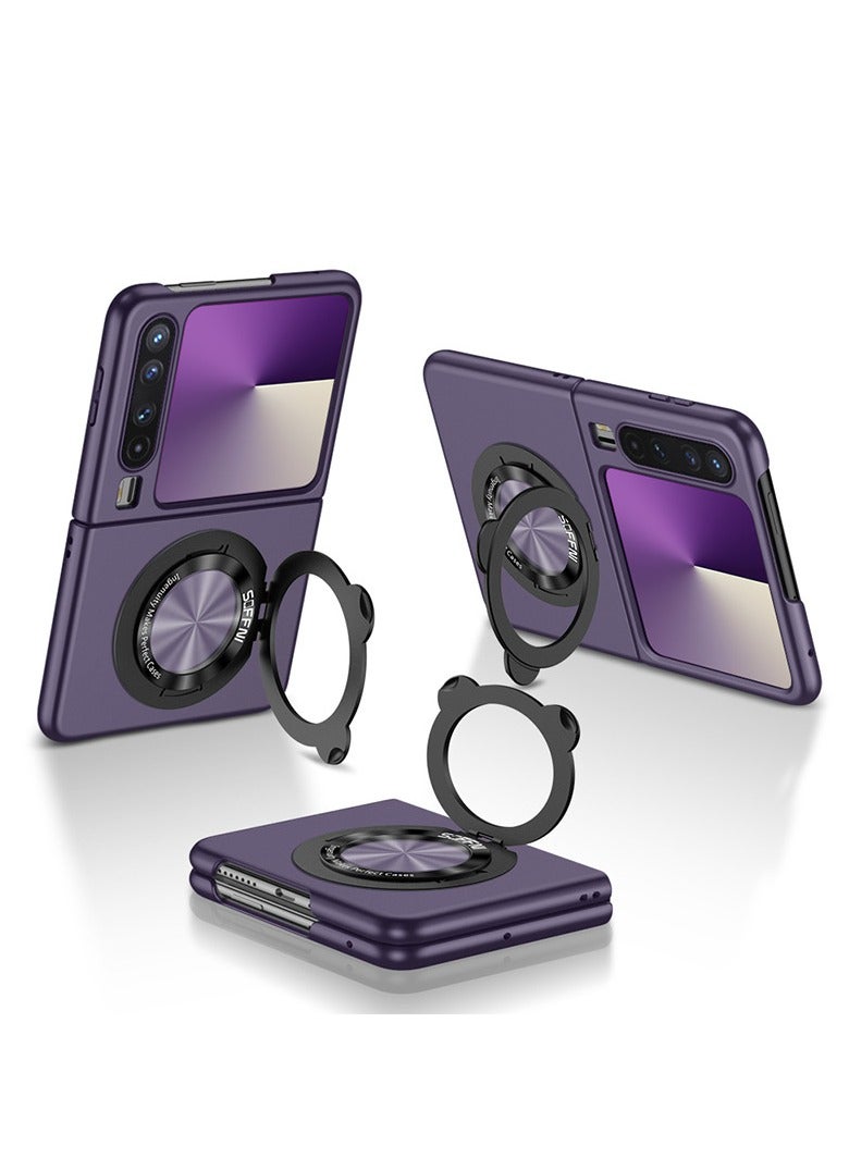 general Huawei PuraX Foldable Slim Phone Case with Rotating Bear Ring Stand fashion Anti-Fall Business Shell