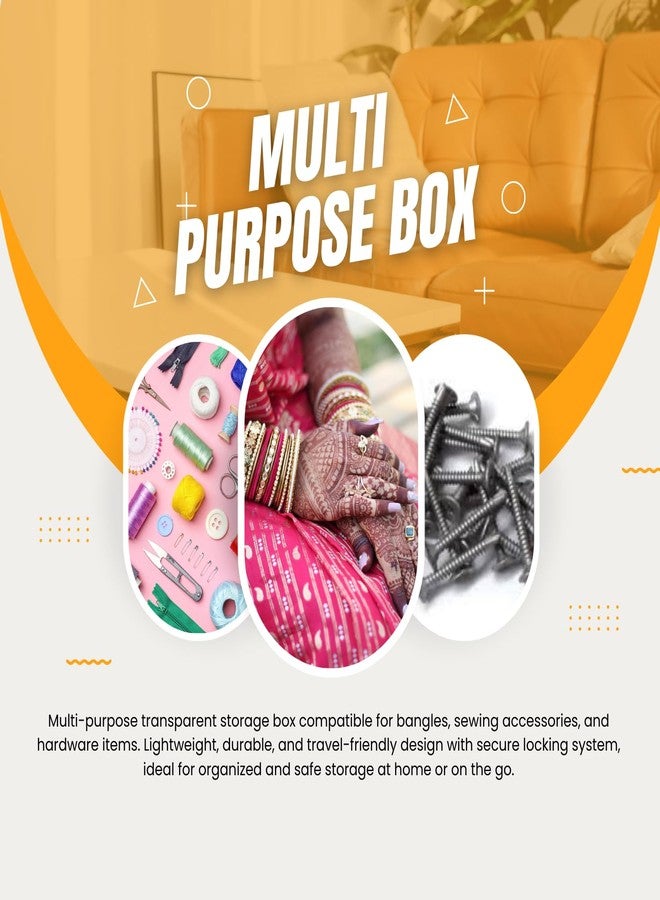 Bold Byte علبة أساور بلاستيكية من بولد بايت للنساء | علبة أساور بلاستيكية، منظم مجوهرات دائري شفاف مع قفل | خفيفة الوزن ومتينة، حقيبة سفر محمولة لتخزين الأساور - بدون أساور (2) - Image 4