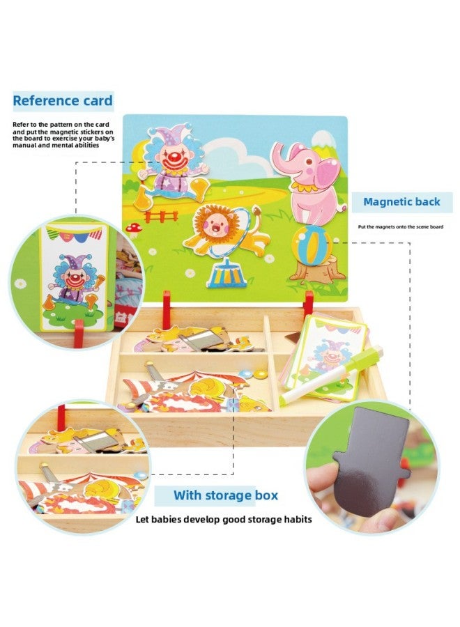 التعليم المبكر للأطفال، أحجية تعليمية، أحجية مغناطيسية، فستان معجون مغناطيسي، مناسبة لعمر 3-6 سنوات، لعبة رياض الأطفال، تخصيص الموسيقى، اللون: بلاط ألغاز احترافي - Image 5