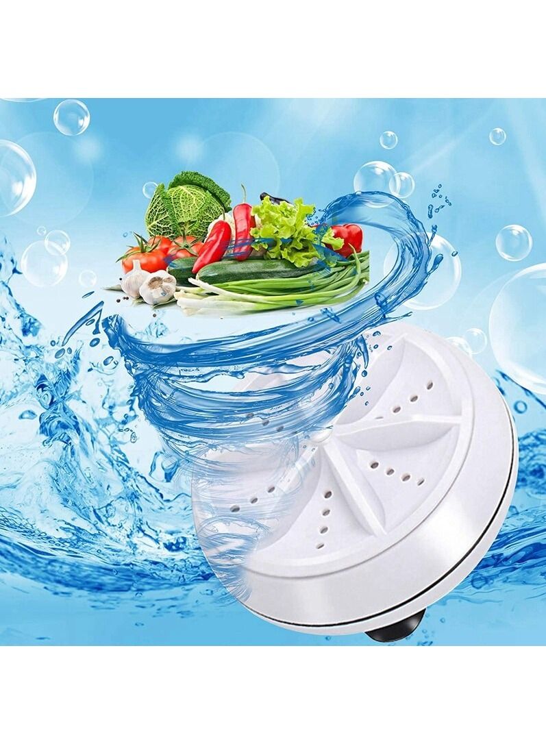 DubaiGallery 2 in 1 Ultrasonic Turbo Washer Portable Travel Rotation Air Bubble Washing Machine Mini Ultrasonic Washing Machine - Image 1
