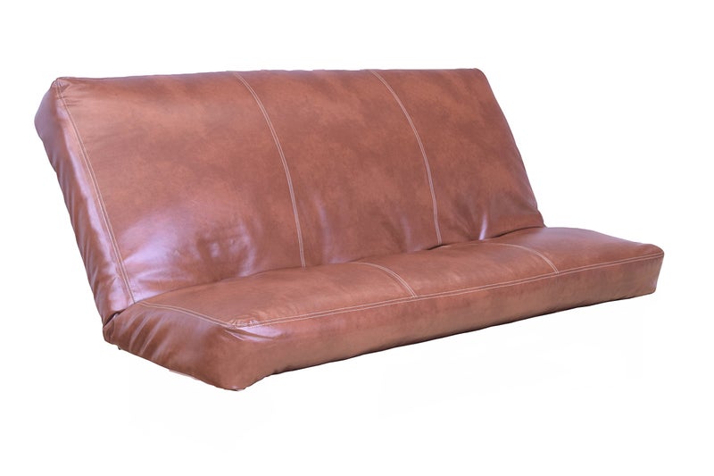 FutonX Full Size Camel Futon Cover Only Bonded Leather Premium Collection Fits 6-8 inch Futons Mattress (Havana) - Image 2