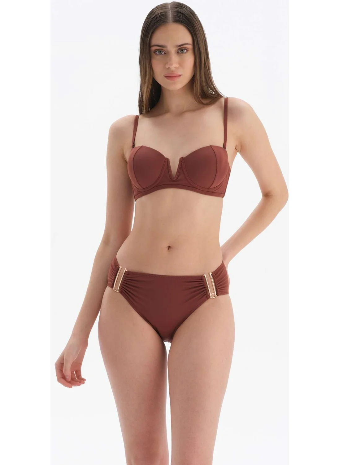 dagi Brown Strapless V Wire Bikini Top