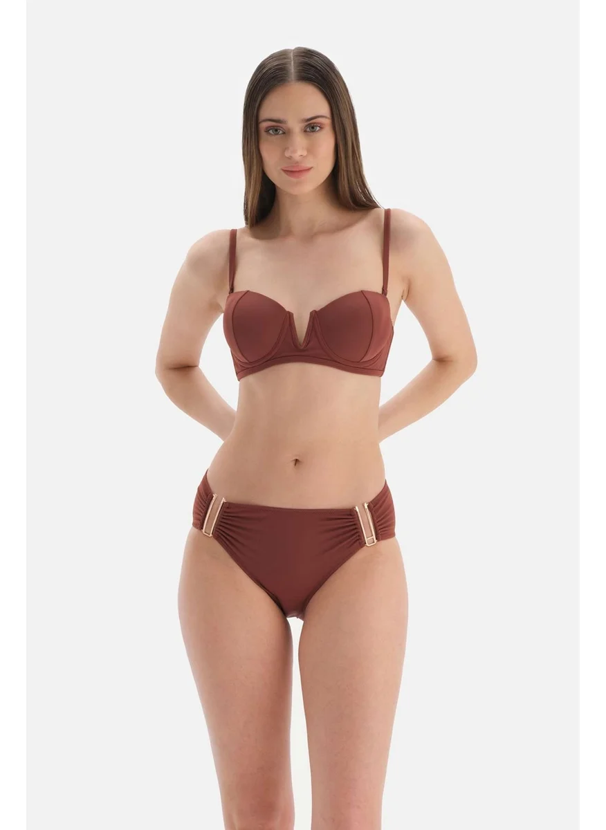 dagi Brown Strapless V Wire Bikini Top