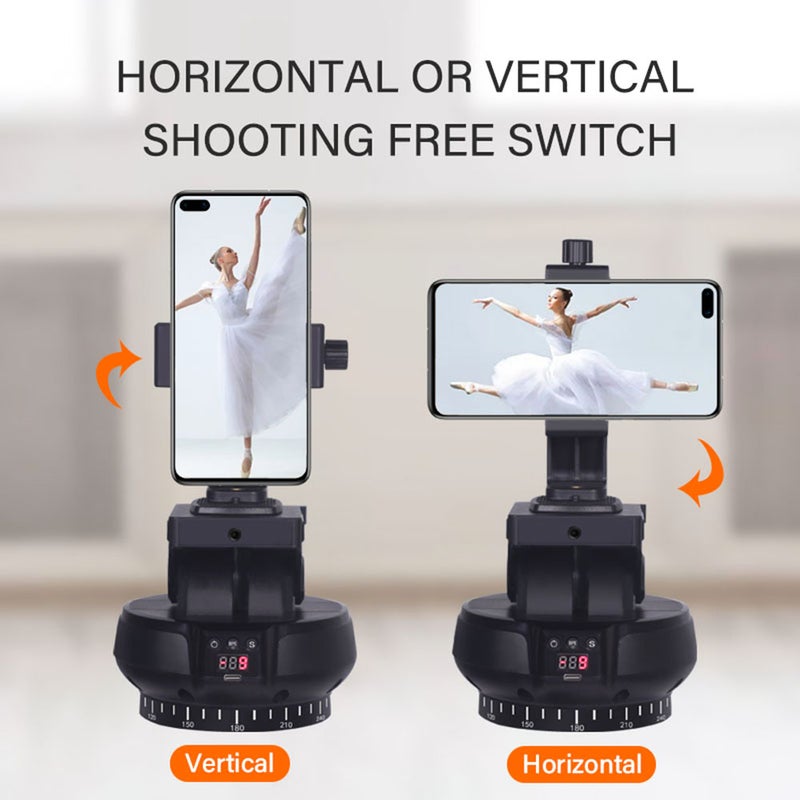 YT1200 Face Motorized Pan Tilt Head 2-axis Panoramic Head AI Smart Face Tracking 360° Rotation Panoramic Tripod Head Wireless Remote Control 9 Levels Adjustable Speed 1kg Load Capacity with - Image 2