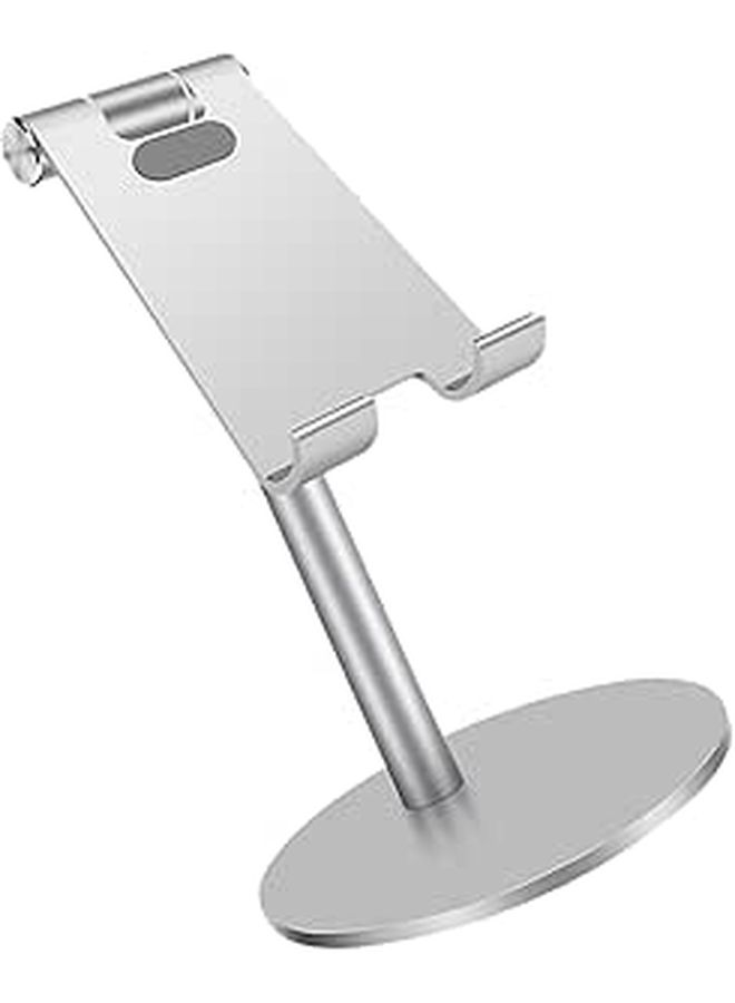 Universal Telescopic Tablet Phone Holder Adjustable Aluminum Alloy Stand Desk Silver - Image 1