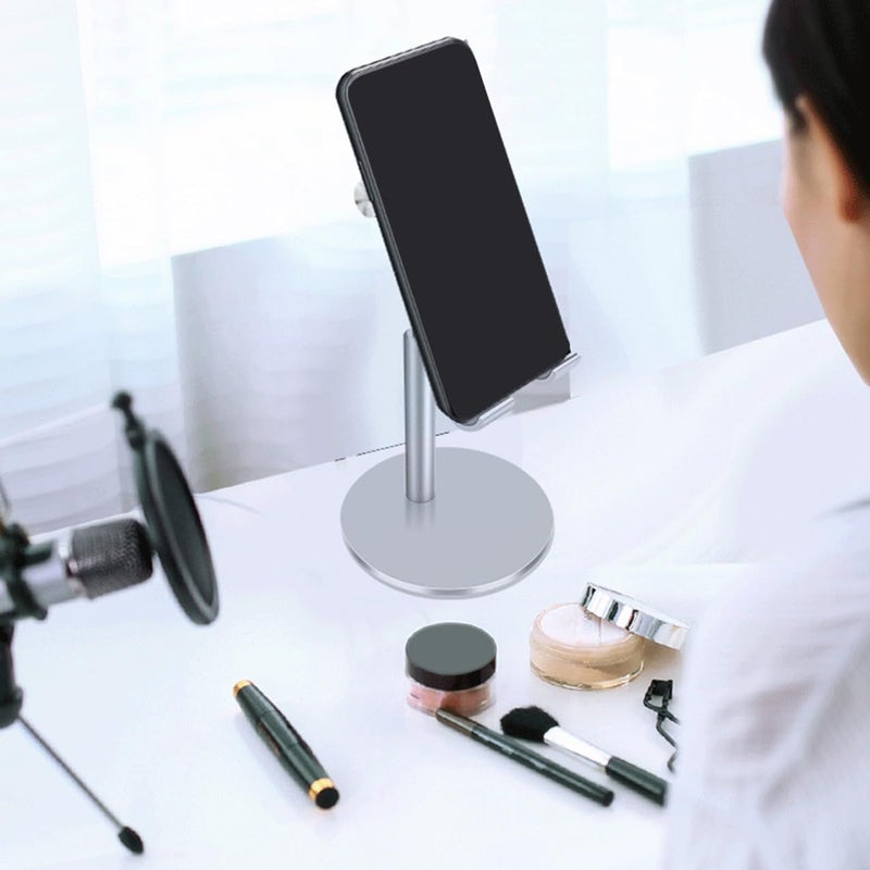 Universal Telescopic Tablet Phone Holder Adjustable Aluminum Alloy Stand Desk Silver - Image 4