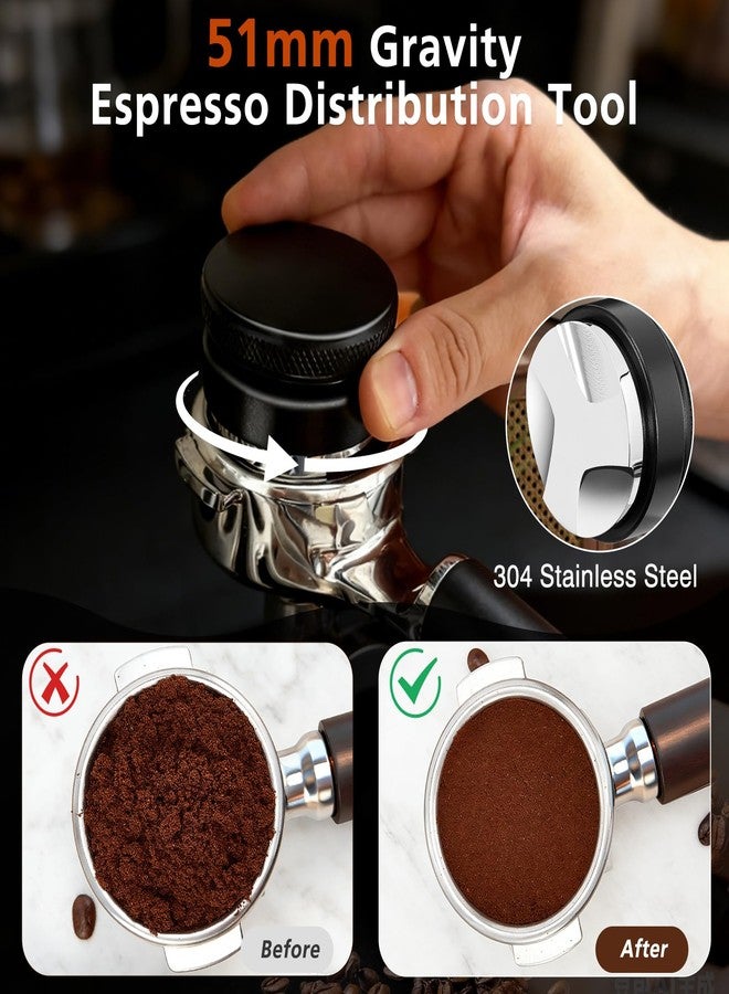 Koalafast 51mm Espresso Accessories Kit with Silicone Tamping Station, 7 PCS Espresso Tools Set Includes Coffee Distributor, Tamper, WDT Tool, Dosing Funnel, Puck Screen, Brush for 51mm Portafilter - Image 4