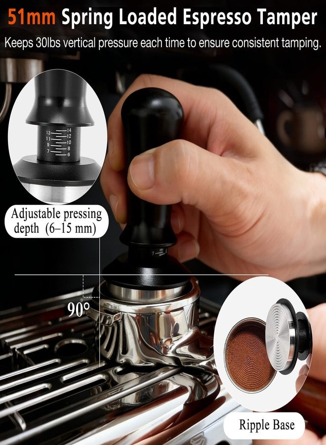 Koalafast 51mm Espresso Accessories Kit with Silicone Tamping Station, 7 PCS Espresso Tools Set Includes Coffee Distributor, Tamper, WDT Tool, Dosing Funnel, Puck Screen, Brush for 51mm Portafilter - Image 3