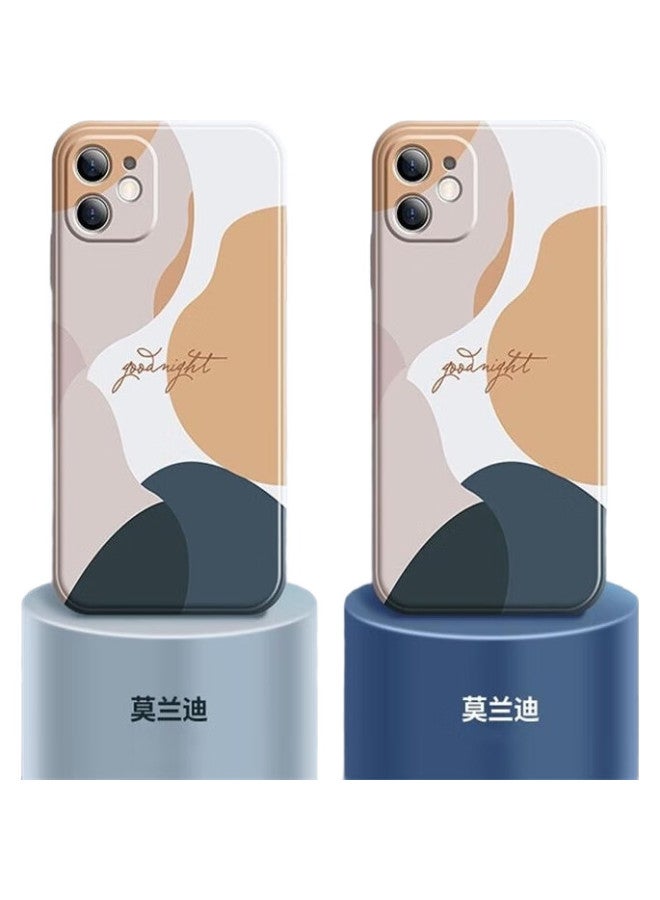 Zitai, Suitable For Apple Xr Phone Case, Liquid Silicone Iphone Xr Protective Cover, Painted Creative Anti-Drop Soft Case [Morandi], White - Image 1