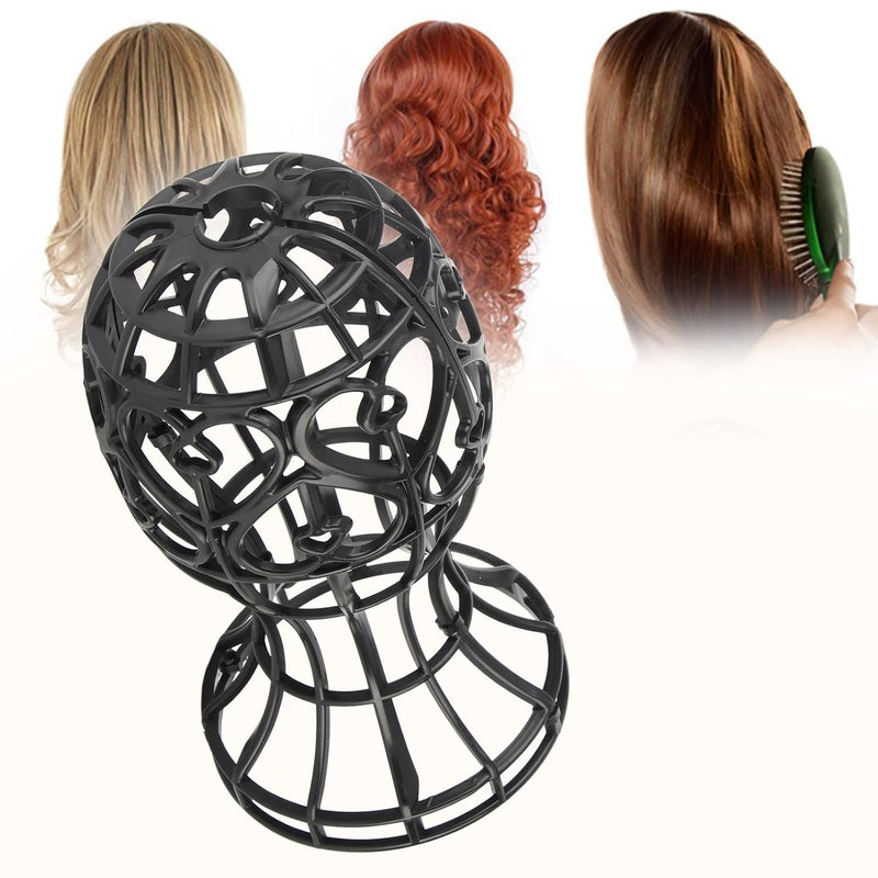 Wytino Wig Stand, Modern Dresser Top Decorative Wig Hanger Hat Display Racks, ABS Portable Foldable Wig Display Holder Bracket (black) - Image 4