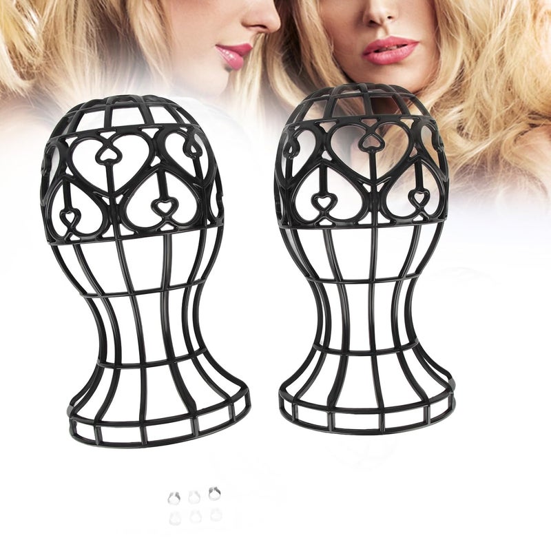Wytino Wig Stand, Modern Dresser Top Decorative Wig Hanger Hat Display Racks, ABS Portable Foldable Wig Display Holder Bracket (black) - Image 2