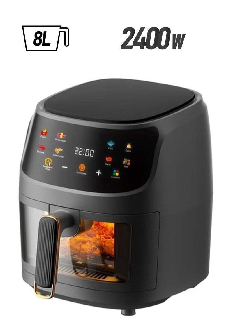 TIGER 8L Digital Air Fryer 2400W Extra Large Capacity – Oil-Free Air Fryer with Touchscreen Control, Adjustable Temperature & Timer, 8 Preset Cooking Menus, Rapid Hot Air Circulation, Non-Stick Basket, Easy to Clean for Healthy Frying - Image 1