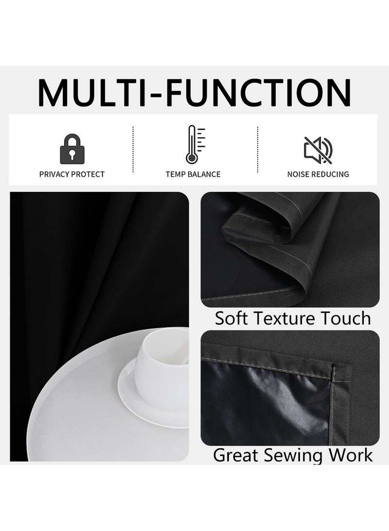 DUNISO 2 Panels Super Large Blackout Curtains (Black,132*241cm)Thermal Insulated Room Darkening Curtains, Grommet Light Blocking Blackout Drapes for Living Room  - Image 5