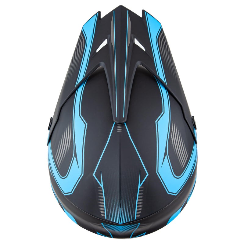 CARTMAN Adult Dirt Bike Helmets Motocross ATV Dirtbike Offroad Full Face Motorcycle Helmet, DOT Approved Matte Black and Blue, Adult-L - Image 5