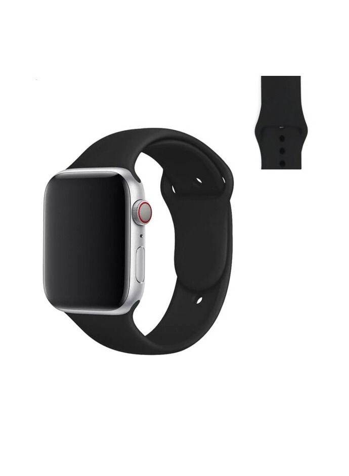Apple Watch Band 45mm Soft Silicone Sport Band Replacement Wrist Strap Compatible for iWatch Apple Watch Series 7 (45mm)  - Image 1