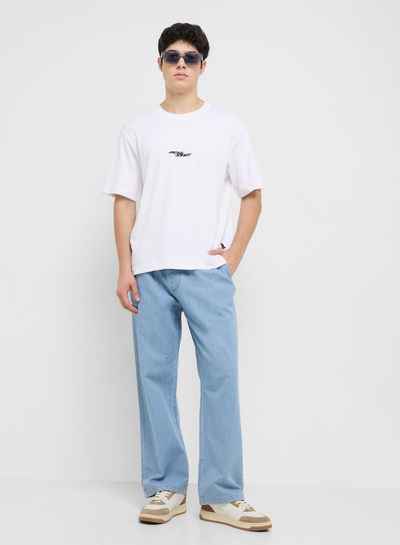 Jcosago Photo Back Short Sleeve  Crew Neck T-Shirt