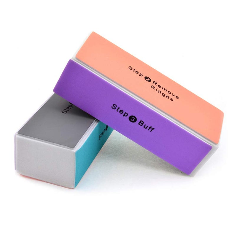XINGZI 10PCS Professional 4 Ways Nail Buffer Colorful Sponge Emery Board Cosmetic Manicure Pedicure Tool Shiny Block Nail Art Care Tools for Manicure Pedicure (Random Color) - Image 4