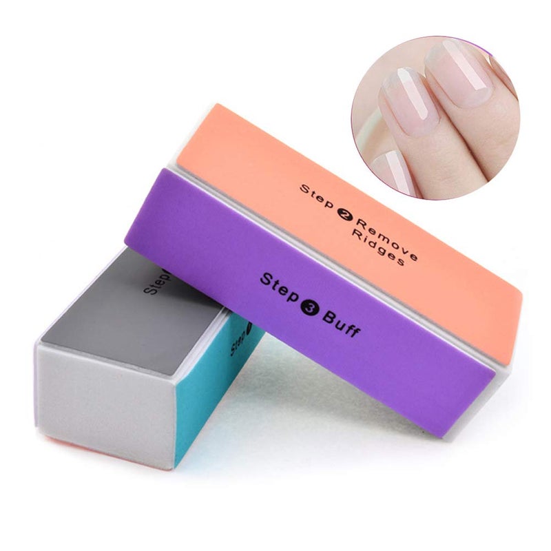 XINGZI 10PCS Professional 4 Ways Nail Buffer Colorful Sponge Emery Board Cosmetic Manicure Pedicure Tool Shiny Block Nail Art Care Tools for Manicure Pedicure (Random Color) - Image 2