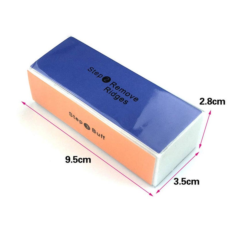 XINGZI 10PCS Professional 4 Ways Nail Buffer Colorful Sponge Emery Board Cosmetic Manicure Pedicure Tool Shiny Block Nail Art Care Tools for Manicure Pedicure (Random Color) - Image 3