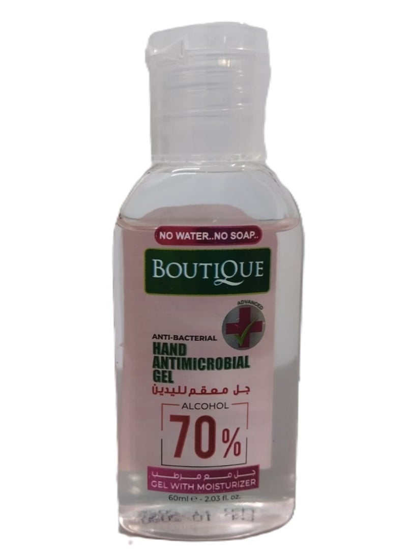 Boutique Antibacterial Hand Gel ,Pink, 60 ml
