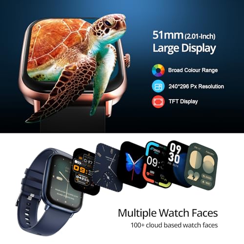 Fire-Boltt Ninja Call Pro Max 51.05mm (2.01 inch) HD Display Smart Watch, Bluetooth Calling, 120+ Sports Modes, Health Suite, Voice Assistance (Blue) - Image 2