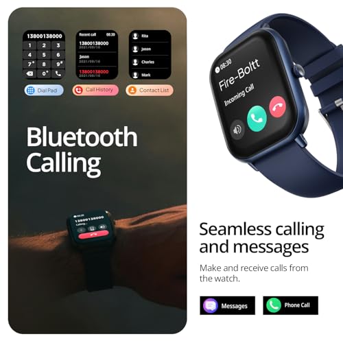 Fire-Boltt Ninja Call Pro Max 51.05mm (2.01 inch) HD Display Smart Watch, Bluetooth Calling, 120+ Sports Modes, Health Suite, Voice Assistance (Blue) - Image 5