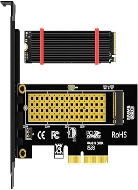 بطاقة محول JEYI M.2 NVME SSD إلى PCIE X1، بطاقة توسعة 2280 SSD PCIe 3.0 4.0 لأجهزة الكمبيوتر المكتبية، PCI-E GEN4 16Gbps Full Speed SK1
