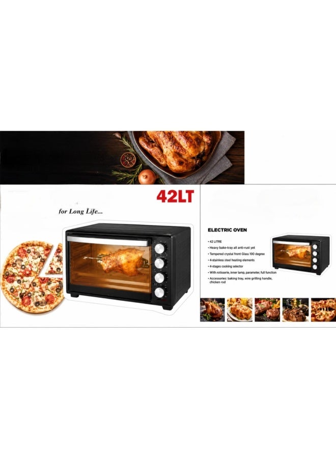 Tradeo 42L Electric Oven with Rotisserie, Baking, Grilling & Toasting Oven with Timer - Image 4