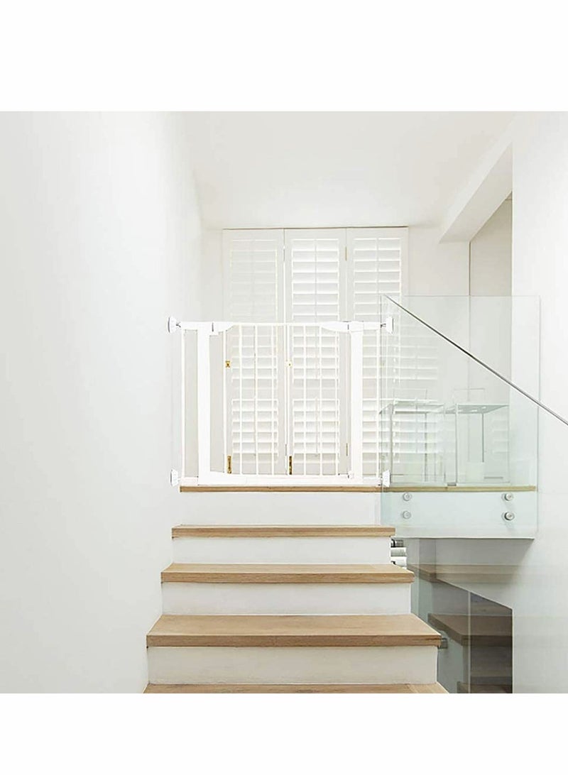 SOLARAE 4 Pack Gate Wall Protector Wall Guard for Protect Your Kids Pressure Mounted Gate Protect Walls Protect Door Stair Wall Surface Babies Pets Safety White - Image 4