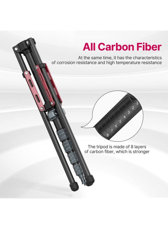 Ulanzi Light Stand Carbon Fiber MT-49, Adjustable Tripod Stand for Photography with Phone Clip, 194cm/76.4inch Studio Sturdy Tripod for Speedlight Flash Softbox Strobe Light Camera with Carrying Bag - Image 3