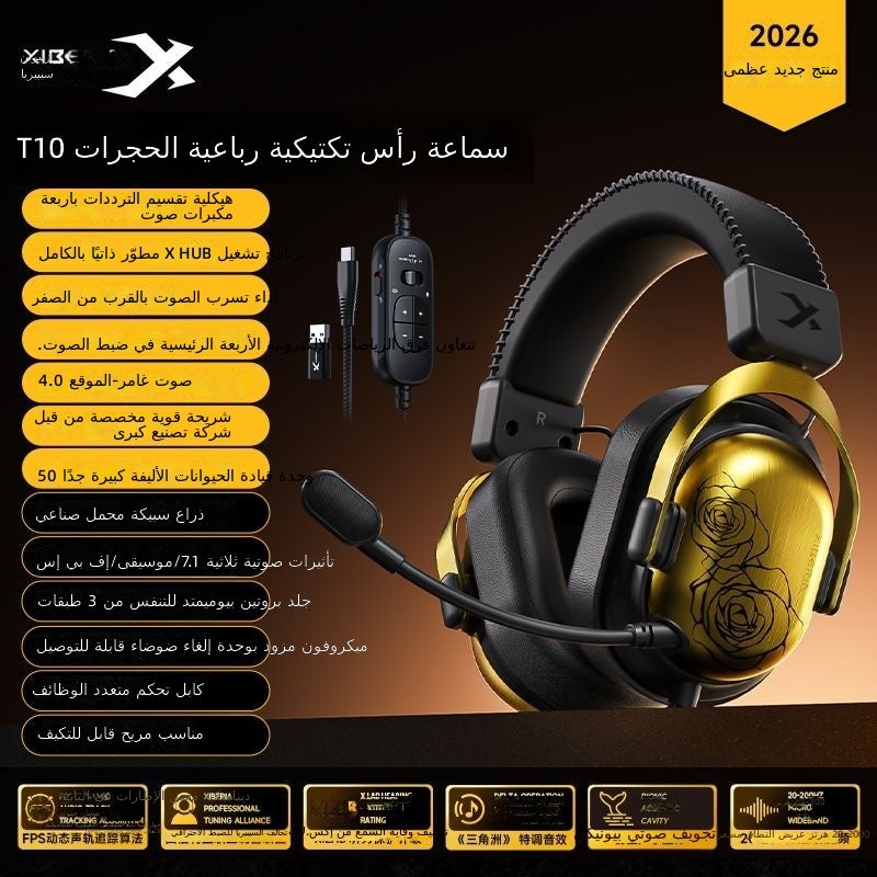 XIBERIA T10 Wired Gaming Headset - Over-Ear Esports Headphones with 4-Chamber Audio for  FPS - Image 1