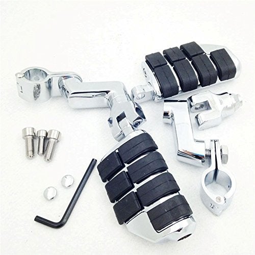 XKMT-Chromed Highway Clamps 1.5" Large Foot Pegs Compatible With V-STAR Roadstar VULCAN [B0125VPVXM] - Image 3