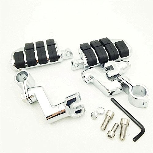 XKMT-Chromed Highway Clamps 1.5" Large Foot Pegs Compatible With V-STAR Roadstar VULCAN [B0125VPVXM] - Image 4