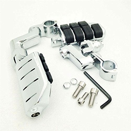 XKMT-Chromed Highway Clamps 1.5" Large Foot Pegs Compatible With V-STAR Roadstar VULCAN [B0125VPVXM] - Image 1