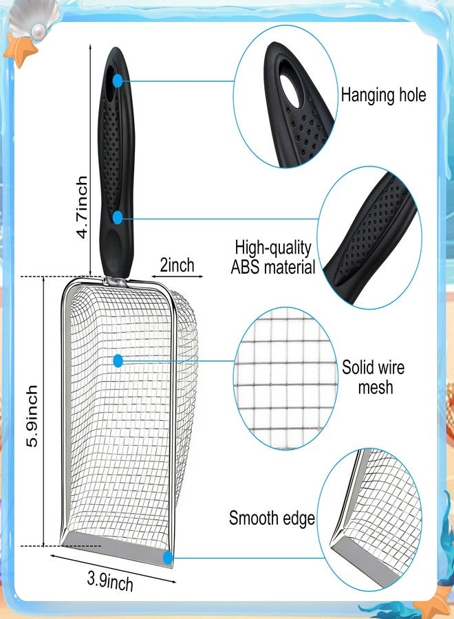 Fairooth 2PCS Beach Mesh Shovel with 2PCS Mesh Beach Bag for Sand Filter and Collect Shells Sand Sifter Scooper and Shell Collecting Bags Sands Sifter Shell Collecting Tools for Boys Girls Kids Beaches Toys - Image 2